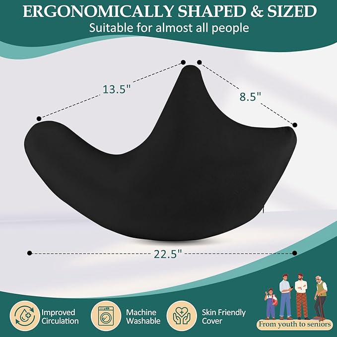 HARBOREST Shoulder Surgery Pillow - Shoulder Pillow for Shoulder Pain, Rotator Cuff Pillow for Sleeping or Sitting, Shoulder Relief Pillow (Black)