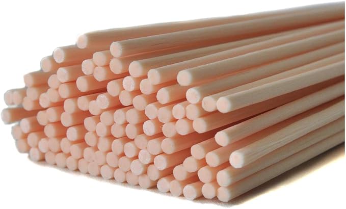 50pcs Fibre Reed Diffuser Sticks, DIY Home Fragrance Scented Oil Sticks (12" x 4mm, Beige)