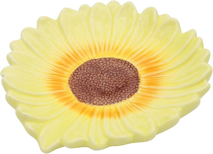 Self Draining Soap Dish Inspired by Daisy Flower Ceramic Waterfall Soap Dish Soap Savers for Bathroom,Shower,Bar Counter