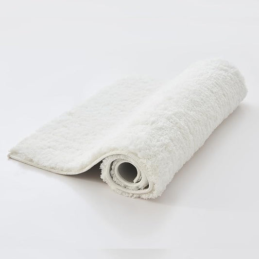 CozeCube White Bath mats 36" x 24", Non Slip Shaggy Bathroom Rug, Ultra Soft Machine Washable Plush Pile Rugs, Fluffy Microfiber for Bedroom