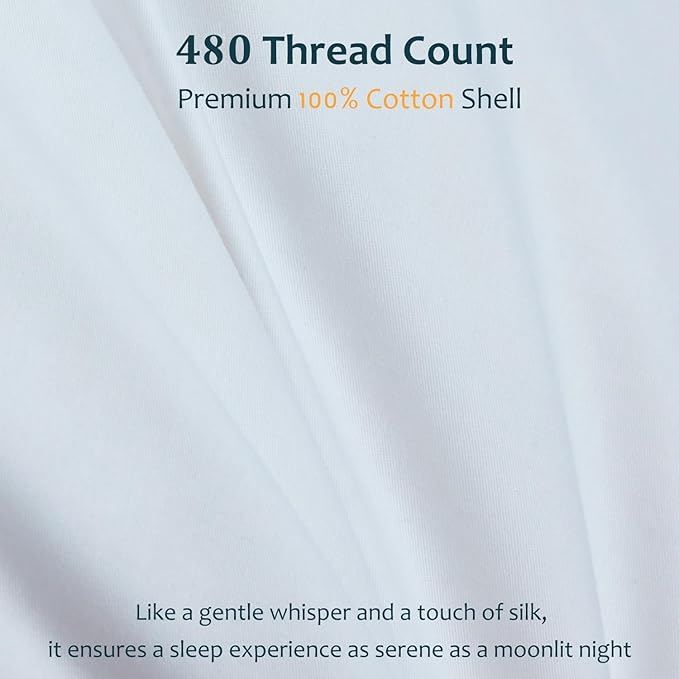 Hungarian Goose Down Pillow Standard Size, Ultimate Comfort 750+ Fill Power, 480 Thread Count 100% Cotton Shell, Luxury Bed Pillow for Sleeping - Standard (20" x 26")