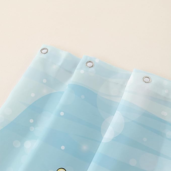 AILONEN Cute Dolphin Shower Curtain for Bathroom, Dolphin Fish Ocean Bath Curtain,Modern Minimalist Blue Waterproof Fabric Shower Curtain Set with Hooks 72" W*78" H