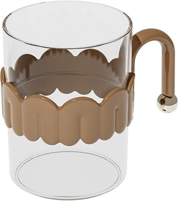 Transparent Mouthwash Cups, Toothbrush Holders, Mug for Mouth-Rinsing, Toothbrush Cups, Plastic Toothbrush and Toothpaste Organizer for Bathroom Vanity,Sink,Countertop (Brown)