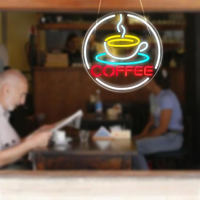 Coffee Neon Sign LED Light UP for Wall Decor Neon for Coffee Bar Station Shop LED Neon Sign Light Up for Cafe Shop Home Decor