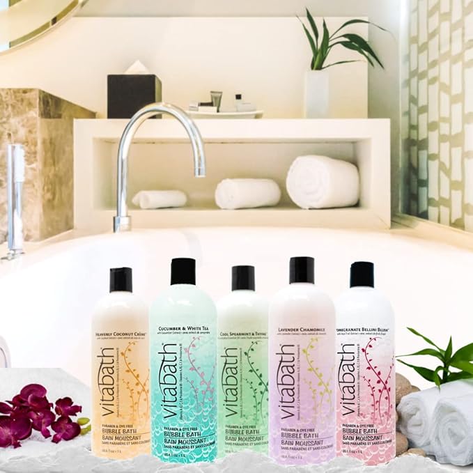 Vitabath Heavenly Coconut Crème Bubble Bath Rich Foaming Bubbly Soak & Relaxing Aromatherapy Moisturizing & Nourishing Indulgent Suds for Women & Men All Skin Types - 33.8 fl oz