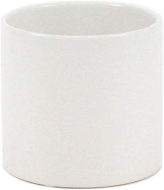 WGVI Matte White Ceramic Cylinder Vase Width 6.5" Height 6", Flower Arrangements, Candle Holder, Terrarium Planter Pot, Storage Container Organizer, Pen Brush Holder, Table top Decor, 1 Piece