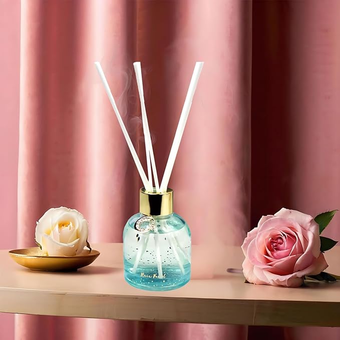 Reed Diffuser Set, Pretty Valley Home Diffuser 80Ml / 2.7 fl OZ Gift Box - Includes Reed Diffuser Sticks, Long Lasting Fragrance Oil and Glass Bottle for Office Living Room Decor (Rain Forest)