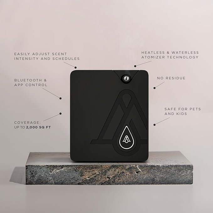 AromaPlan Smart Scent Air Machine for Home + 2 Fragrances– Smart Cold Air Technology, Hotel Collection Diffuser, Waterless Whole House Scent Diffuser with Top Picks Fragrance Kit, Black