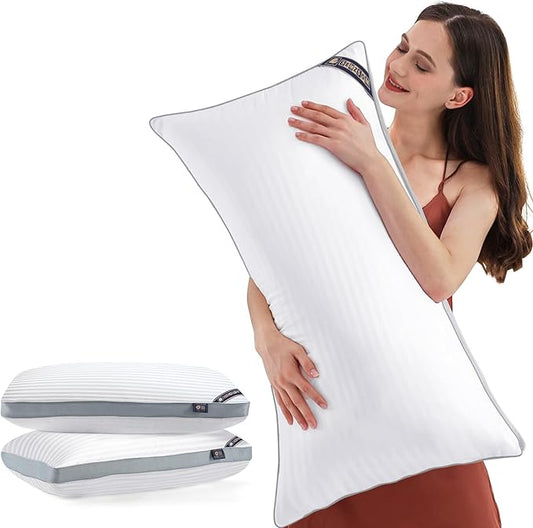 Luxury Hotel Collection Bed Pillows for Sleeping Queen Size Set of 2- Medium Firm Density for Back or Stomach Sleeper