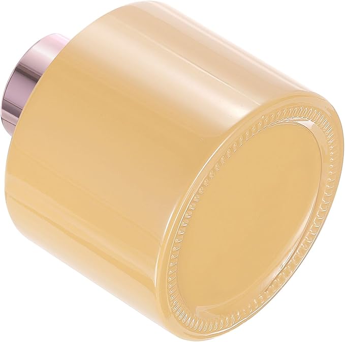 HARFINGTON Empty Glass Diffuser Bottle 140ml/4.7oz Refillable Fragrance Accessories Aromatherapy Jar Container for Replace Reed Diffuser Home Bathroom Pale Orange with Gold Tone Cap
