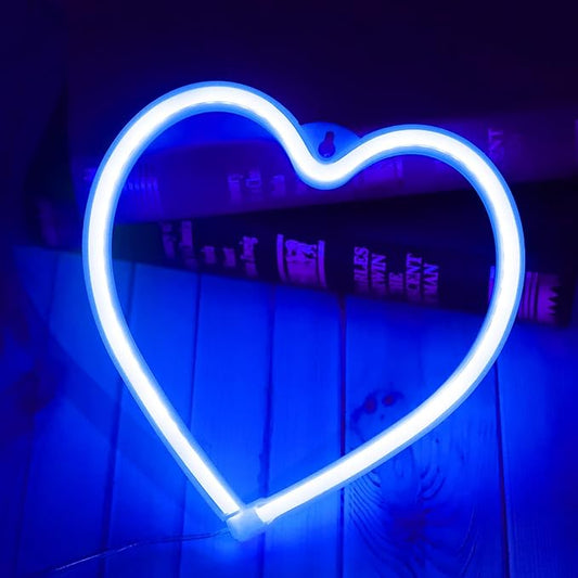 Heart Neon Signs Valentine’s Day Lights, Love LED Signs USB/Battery Operated Night Lights for Home, Wall, Mother’s Day, Wedding, Christmas Decor-Heart(Blue)
