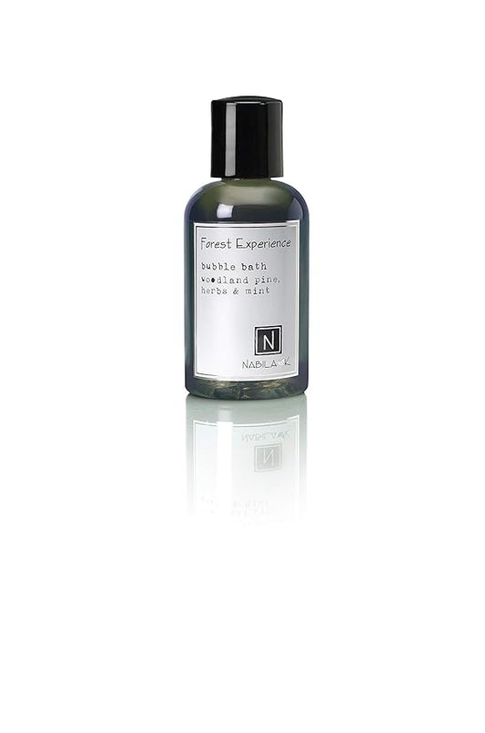 Forest Experience Travel Size Bubble Bath with Pine, Herbs & Mint Scent by Nabila K - Essential Oils, Natural Ingredients for Sensitive Skin, Gentle, Moisturizing - Luxury for Women & Men, 2 oz