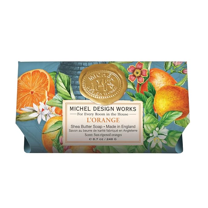 Michel Design Works Soap Bar, L'Orange Large, Beautiful Design, Triple-milled