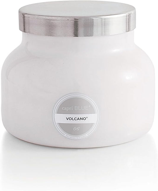 Capri Blue Volcano Scented Candles - Luxury Glass Jar Candles for Home Scented with Tropical Fruit & Sugared Citrus - Soy Wax Blend - Capri Blue Volcano - White Color (19 oz)