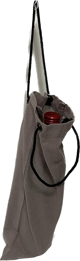 Cotton Wine Bags (Grey, 6" X 14" X 4")