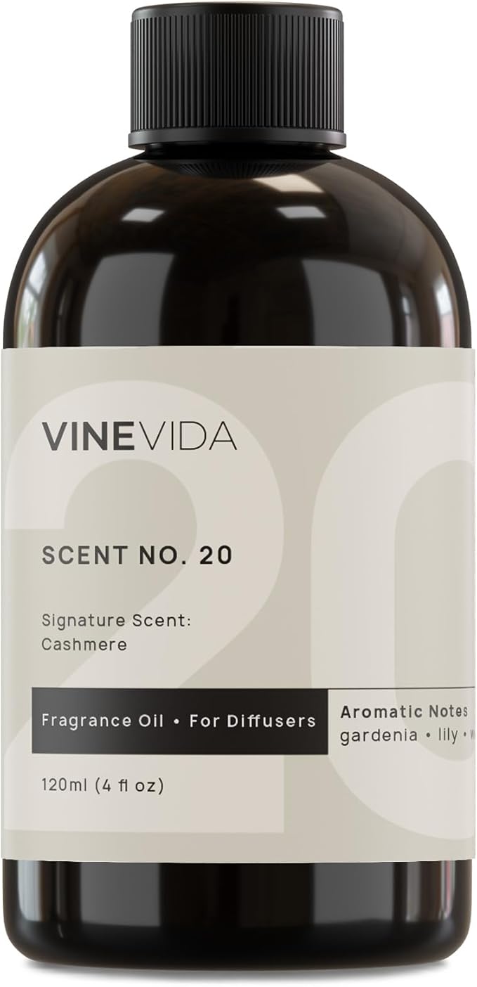 VINEVIDA [4 oz] Cashmere Diffuser Oil - Hotel Collection Diffuser Oil, Hotel Scent Diffuser - Fragrance Oil for Cold Air Diffuser - Hotel Oil Scents - Hotel Scent Home - Diffuser Oil Refill