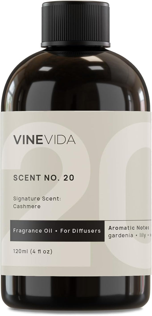 VINEVIDA [4 oz] Cashmere Diffuser Oil - Hotel Collection Diffuser Oil, Hotel Scent Diffuser - Fragrance Oil for Cold Air Diffuser - Hotel Oil Scents - Hotel Scent Home - Diffuser Oil Refill