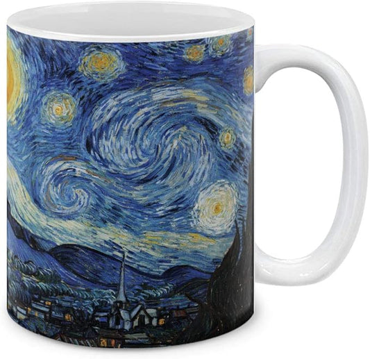 MUGBREW Classic Art The Starry Night Vincent Van Gogh Ceramic Coffee Mug Tea Cup, 11 OZ
