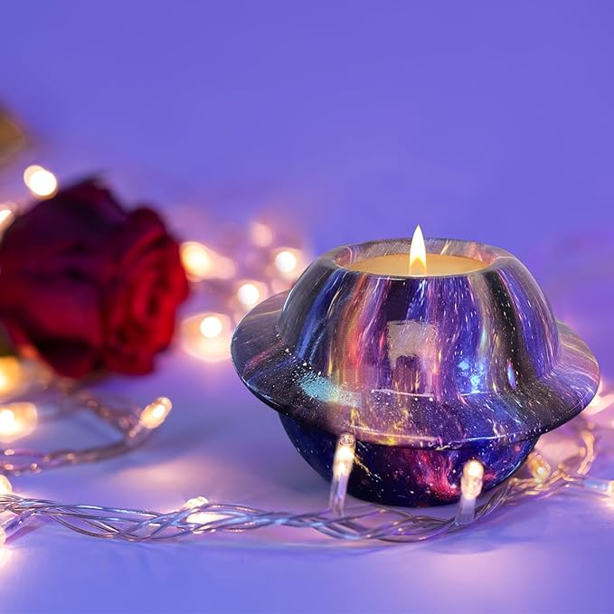 Premium Lilac Scented Candle - Strong Clove, 8 Oz Large Jar, Blue Ceramic, 100% Natural Soy, Non-Toxic, Ideal for Aromatherapy, Gifts & Home Décor