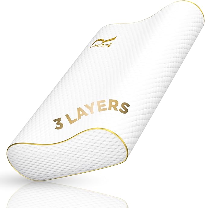 Memory Foam Pillow, King Cervical Pillow for Neck Pain, Contour Pillow, Pillow for Neck and Shoulder Pain, Neck Pain Pillow, Side Sleeper Pillow for Shoulder Pain, Side Sleeping Pillow