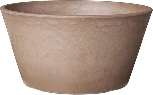 PSW Pot TD25TP Collection Shallow Bulb Pan Planter for Succulents, Bonsai, Fairy Gardens, Herbs, 10-inch, Taupe