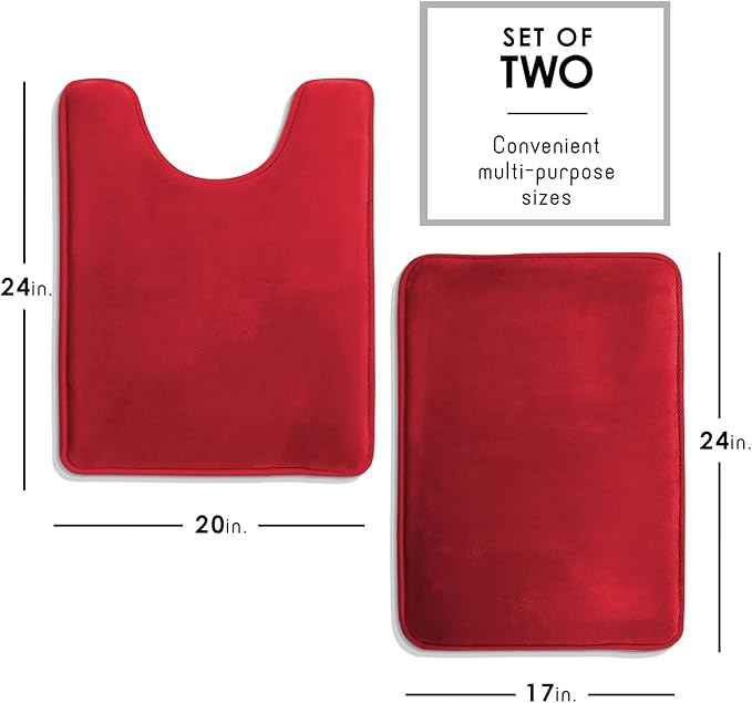 Clara Clark Bathroom Rugs, Velvet Memory Foam Bath Mat, Non-Slip Bath Rugs, Machine Wash, Dries Quickly, Ultra Soft Plush Bath Mats for Bathroom,