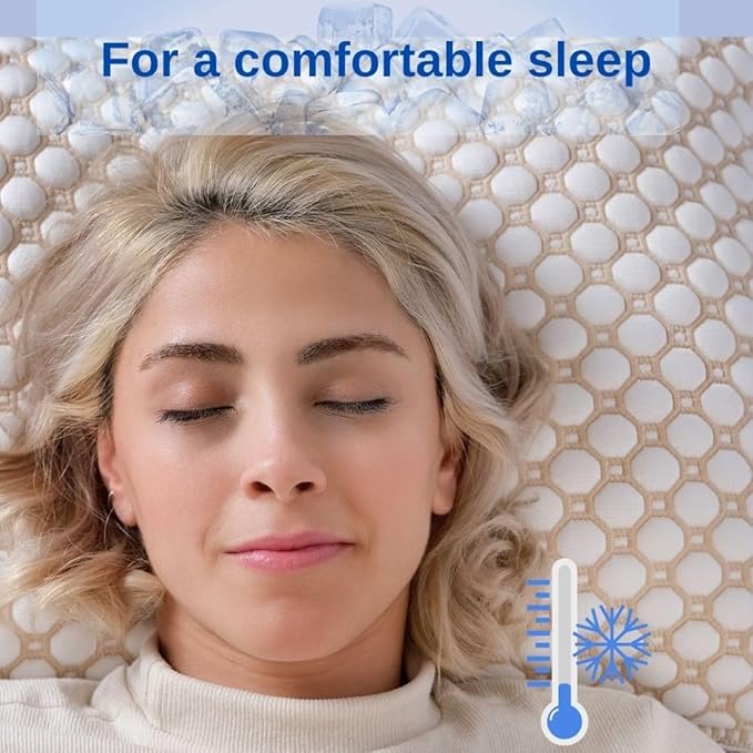 Refreshing Pillow for Hot Sleepers, 3D Knitted & Breathable, with Inside Pillow, 15"x23", Oekotex Class 1, Washable with Hidden Zipper, Innovative Cooling Yarn, No Gels Used (Grey)