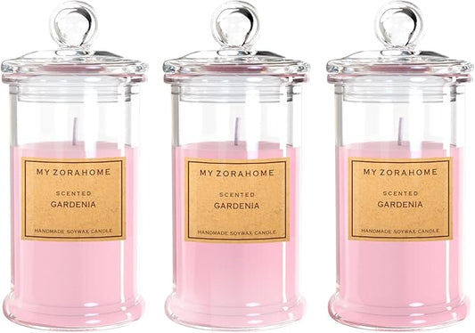 Aromatherapy Candles, Scented Candles for Home As a Holiday Candle Gift for Your Lover, Family, Elder, Friends and Colleagues (Set of 3 - Gardenia)