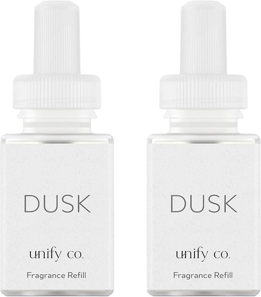 Pura & Unify Co. Home Scent Refill - Smart Home Air Diffuser Fragrance - Up to 120-Hours of Premium Fragrance per Refill - Clean & Safe Diffuser - Household Essential - 2 Pack, Dusk