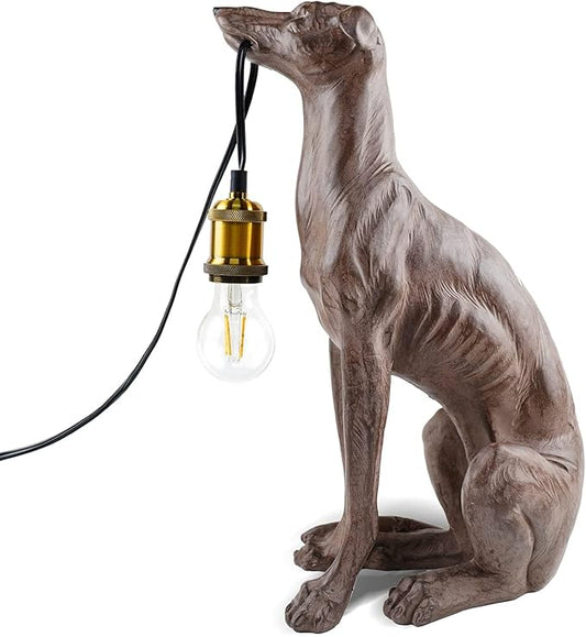 GY Dog Animal Table Lamp Modern Animal Shape Table Lamp Vintage Resin Lighting Perfect for Bedroom, Living Room, Office, College Dorm
