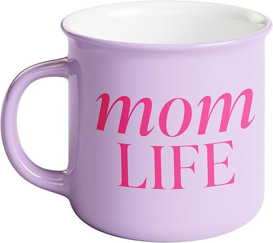 Sweet Water Decor Mom Life Coffee Mug - 11oz Ceramic Campfire Style Coffee Cup - Dishwasher and Microwave Safe Mug for Mom - Mother's Day, Valentine's Day, Birthday Gift for Her