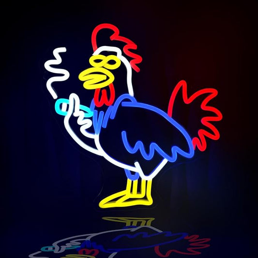 Rooster Neon Signs for Wall Decor LED Light Sign for Room Decor Aesthetics Light Up Sign for Birthday Party Decoration Aesthetics USB Powered