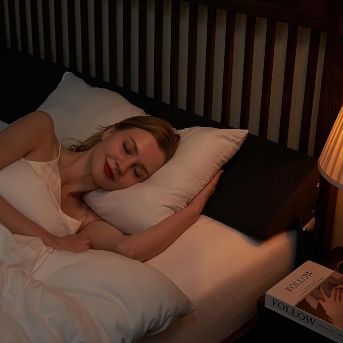 King Size Bed Wedge Pillow - for Headboard Gap/Headboard Pillow/Mattress Wedge /Bed Gap Filler (76"x10"x6") - Bloster Triangle Pillow for Sleeping To Fill Gap (0-8") Between Headboard and Mattress