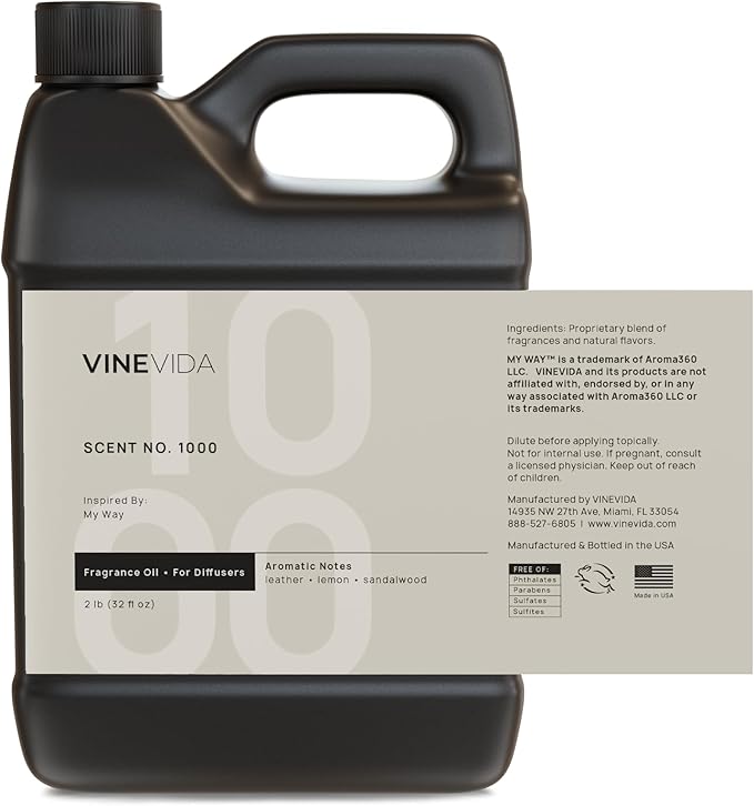 VINEVIDA [32 Fl Oz] Scent № 1000 Inspired by My Way Fragrance Oil for Cold Air Diffuser - Hotel Fragrance Diffuser Oil - Essential Oils for Diffuser Oil Refill & Air Freshener Room Spray