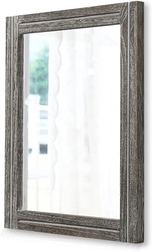 AAZZKANG Mirrors for Wall with Wooden Frame Rustic Wall Mirror Rectangular Decorative for Bedroom Bathroom Living Room Entryway Hanging