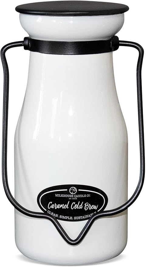 Milkhouse Candle Company, Caramel Cold Brew, Creamery Collection, Scented Soy Candle, 8oz Milkbottle