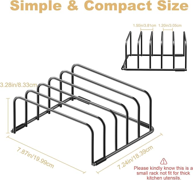 Cutting Board Organizer, [2-Pack] Cutting Board Holder Rack Baking Cookie Pan Sheets Cooling Small Racks Storage Stand for Kitchen Cabinet Countertop Bakeware Organizer 7.87 x 7.24 x 3.28 in