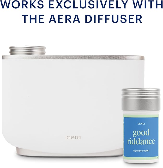 AERA Good Riddance Cooking Odor - Essential Oil for Home - Deodorizing Aromatic Garden Fragrance - Notes of Garden Mint, Citrus and Eucalyptus - Scent Refill - Works with The Diffuser