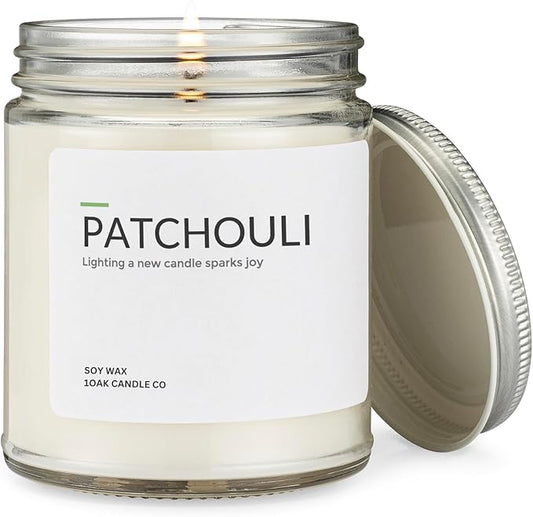 1OAK Soy Wax Scented Candles (Patchouli) - Patchouli Candle - Soy Candles for Home Scented - Long Burning Candle Premium - Hand-Poured (7oz.)