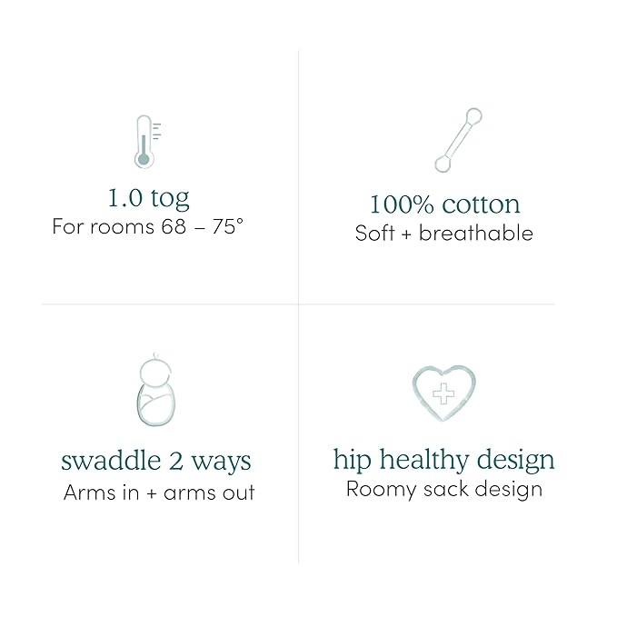 aden + anais Easy Swaddle Wrap, Newborn Wearable Swaddle Blanket, Adjustable Fasteners, 100% Cotton, 3 Pack, 0-3 Months, Desert Sun