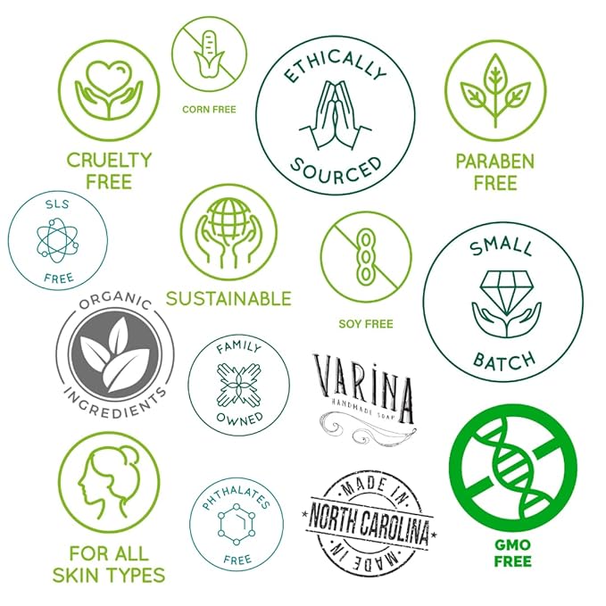 Varina Organic Peppermint Tea Tree Activated Charcoal Bar Soap - Gentle Cleansing for Sensitive Skin, Herbal and Mint - 3 Pack - Experience Healthy and Glowing Skin