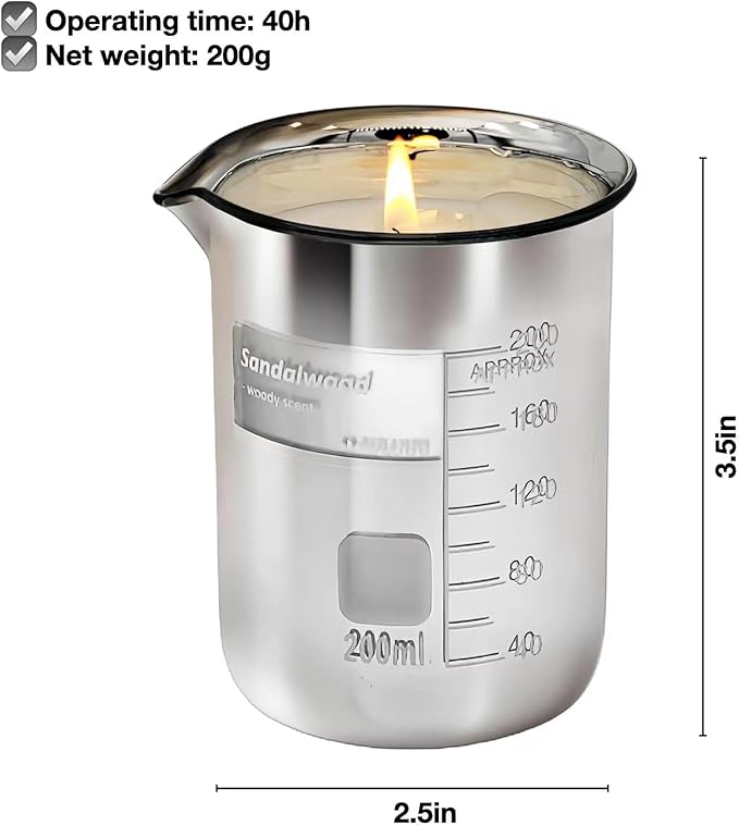 Sandalwood Scented Candles for Men - Natural Soy Candles | Candles for Home Scented | Gifts Under 20 Dollars | 40 Hours Long Burning 7oz