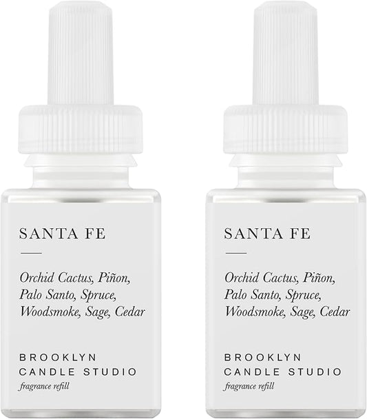 Pura & Brooklyn Candle Studio Home Scent Refill - Smart Home Air Diffuser - Up to 120-Hours of Luxury Fragrance per Vial - Clean & Safe Diffuser Fragrance - 2 Pack, Santa Fe