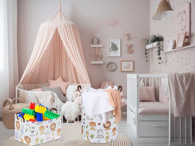 Kids Laundry Hamper,Baby Laundry Basket Animal Storage Baskets for Kids Room Decor,Nursery Hamper,Bedroom,Toy Organizer,(Cute Animal)