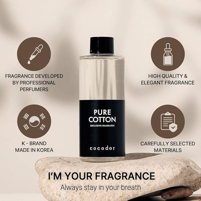 COCODOR Reed Diffuser Oil Refill/Dark Vanilla&Sandalwood/6.7oz(200ml)/3 Pack/Aroma Therapy, Home Fragrance, Scented Oils for Bathroom, Bedroom, Office Home Décor