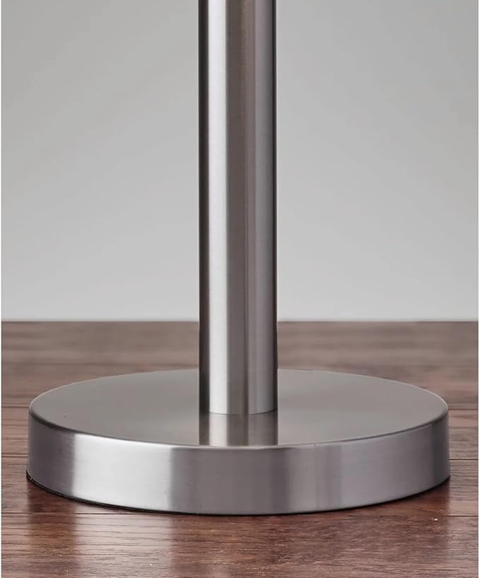 Adesso 4066-22 Boulevard Table Lamp, 28 in., 2 x 100 W Incandescent/26W CFL, Brushed Steel Finish, 1 Bedside Lamp