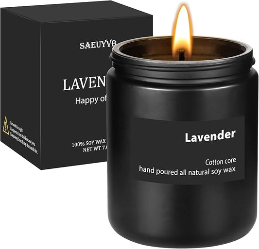 Premium Scented Candles, Soy Candles for Men & Women,7oz Lavender Candle with 40H Burn Time, Aromatherapy Candle for Home.