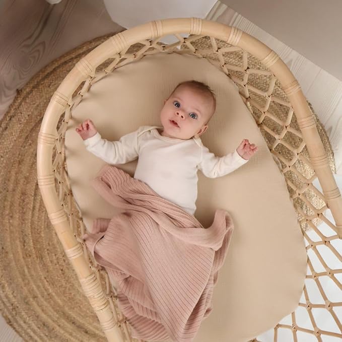 Denmark - Super Soft Muslin Mini Crib Sheets - 24'' x 38'' - 100% Organic Baby Crib Sheets for Boys and Girls (Fog)