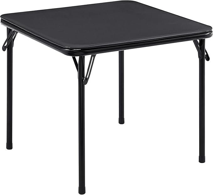 VECELO 24'' Kids Black Folding Card Table, Portable, with Ultra Soft PU Padded Cushion, 1 Piece