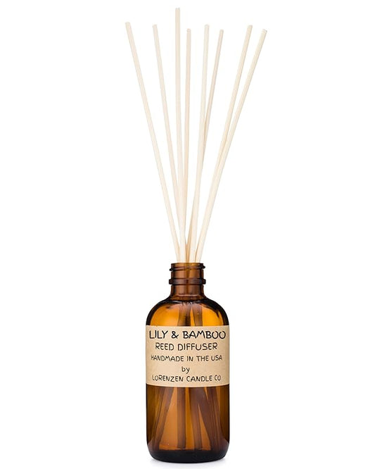 Lily & Bamboo Reed Diffuser Set | Handmade in the USA by American Workers | Lasts For 2-3 Months |
